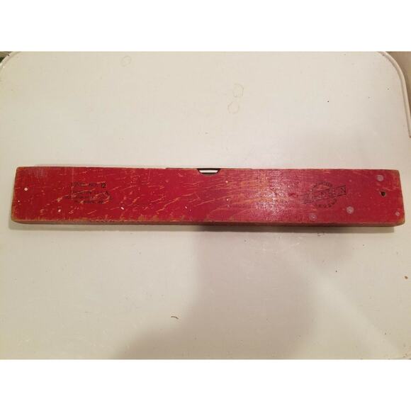 Johnson No. 12 Wood Level Red Made in USA 12 inch 1 bubble - Picture 1 of 6